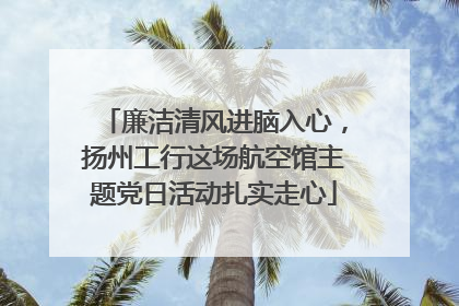 廉洁清风进脑入心，扬州工行这场航空馆主题党日活动扎实走心